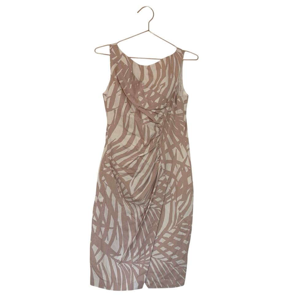 London times Sleeveless pale pink & White Printed Sheath Dress